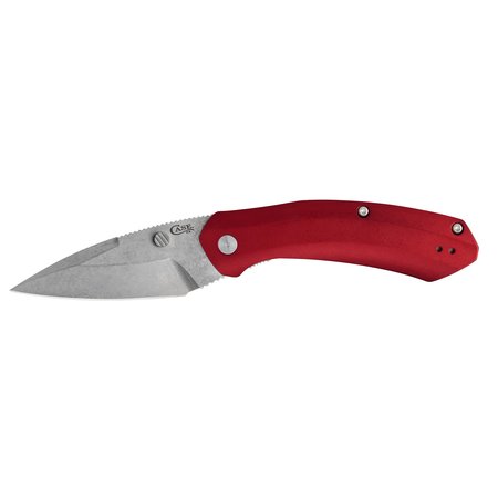 CASE CUTLERY Knife, Case Red Anodized Aluminum Westline S35VN Blade 36551